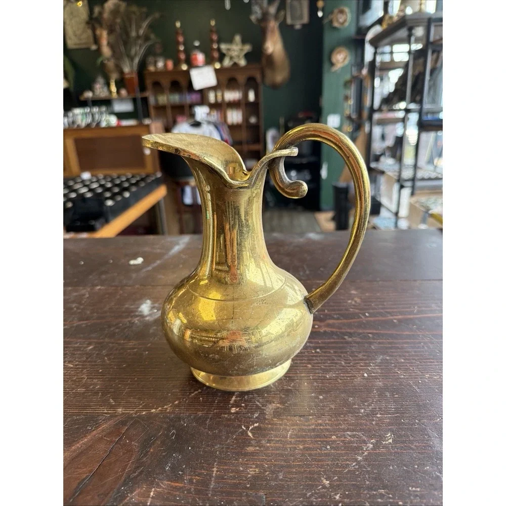 Vintage Brass Pitcher Urn Vase